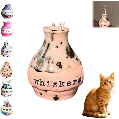 Vase souvenir en forme de moustaches lancé à la main, vase souvenir fait à la main, support en céramique pour moustaches de chat, pot de collection de moustaches pour animaux domestiques, cadeau (1/5)