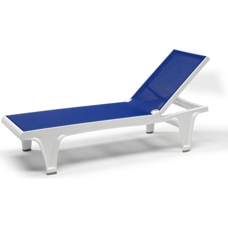Bain de soleil, Bain de soleil Tahiti blanc ajustable Bleu en Plastique, Scab design (1/5)