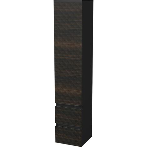 Cube Way 32,5x163x33 cm Wandschrank Badezimmer, 3D-Pyramidendekor, Mattbraun (CUBE3DV351DL2ZHP)