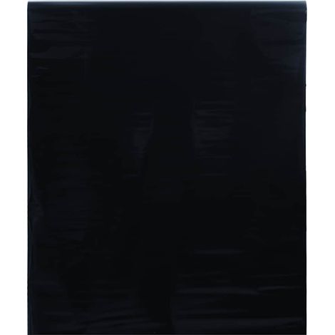 vidaXL Lámina de ventana esmerilada estática PVC negro 60x1000 cm (1/5)