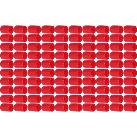 Lot de 100 bouchons PVC souples rouges 12mm résistants au feu pour protection filetage vis et tubes ronds (1/5)