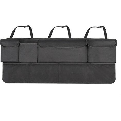 Organisateur de coffre de voiture, protections dorsales, multi-poches, rangement de voyage pour enfants, durable et pliable, filet de rangement pour couverture arrière de voiture (1/5)
