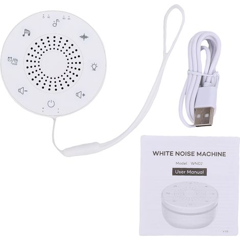 Machine à bruit blanc pour dormir avec 30 sons apaisants, 3 minuteries, fonction mémoire, aide portable, 5 couleurs, lumière rechargeable pour bébés, enfants et adultes (1/5)