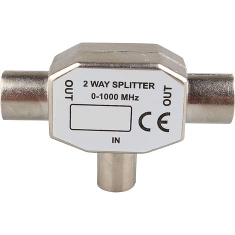 Répartiteur coaxial pour antenne TV mâle vers Deux Femelles - Répartiteur bidirectionnel pour TV/T - Convertit Une Prise coaxiale existante vers Deux Prises coaxiales Femelles (1/5)