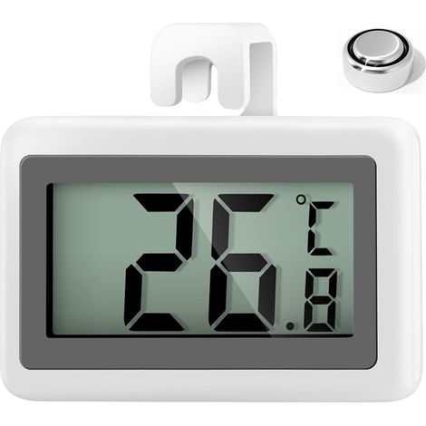 Termometro digitale per frigorifero, mini termometro magnetico per congelatore con gancio, misura da -50 °C a +70 °C, per frigorifero e cucina (1/5)
