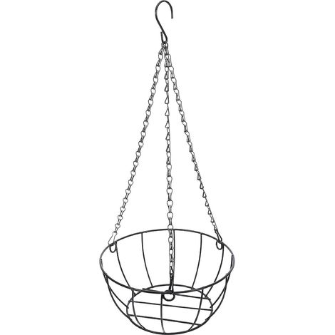 Support suspendu robuste en fer TEHAUX, noir, design gain de place pour balcon et jardin (1/5)