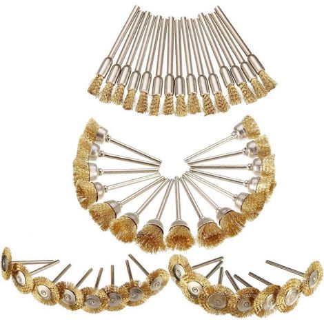 45 pièces de brosses métalliques en cuivre pour meuleuse rotative (1/5)