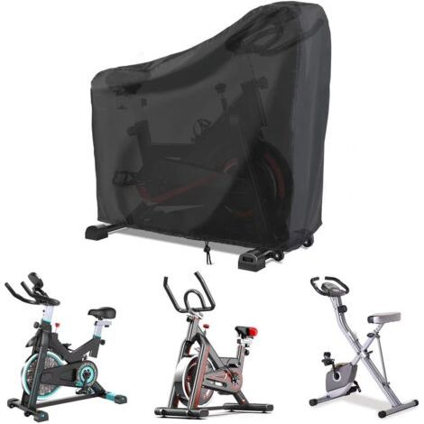Schutzhülle für Heimtrainer, wasserdicht, staubdicht und vertikal, für Liegefahrrad (Schwarz, 123 x 58 x 142 cm) (1/4)