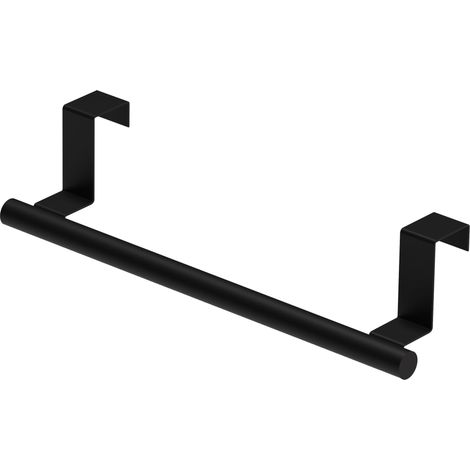 Porte-serviettes sur porte d'armoire, porte-serviettes sur porte d'armoire, porte-serviettes de cuisine sur porte d'armoire, porte-serviettes de cuisine en acier inoxydable pour porte d'armoire, noir (1/5)