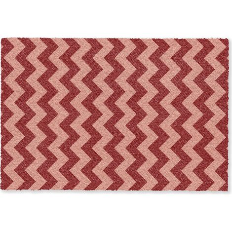 PAILLASSON Zigzag - Rayures - Motif - Rouge 60x40 cm (1/5)