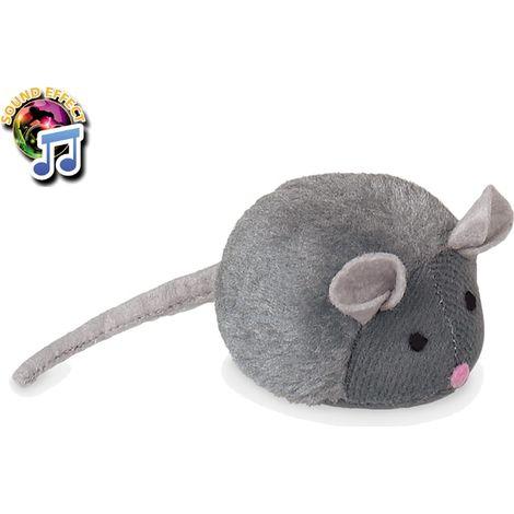 Nobby – Souris en peluche avec voix pour chat – 15 cm