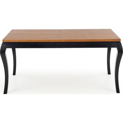 Table baroque noir et bois extensible 160-200cm Louis (1/5)