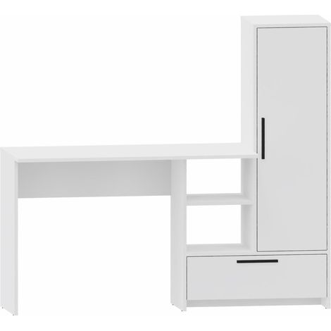 ALTIVO DESKREG 1D1SO weißer großer Universal-Schubladenschreibtisch mit Regal