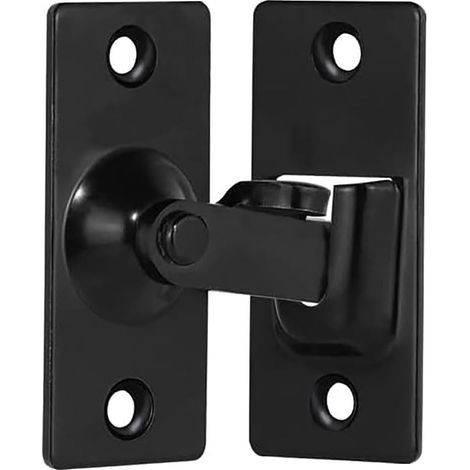 Loquet de porte coulissante à angle droit en acier inoxydable à 90 degrés, boucle pliante pour porte et fenêtre coulissantes de grange (noir) (1/5)