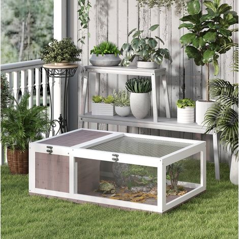 Casa para tortugas de madera con 2 zonas 91 cm HAVRYA (1/5)