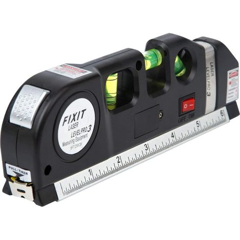 MINKUROW Livelle Laser, Strumento Di Misurazione Multiuso, Livella A Bolla D'aria, Livella Laser, Metro A Nastro, Righello Metrico Orizzontale E Verticale Orizzonte Retrattile Autolivellante (Batteria (1/5)