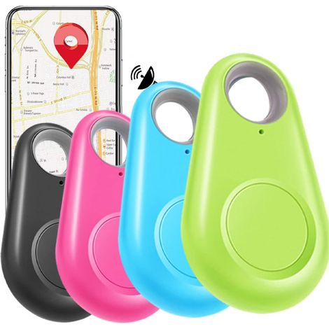 Lot de 4 traceurs GPS intelligents avec alarme anti-perte pour enfants, animaux, voitures, portefeuilles et bagages - Compatible iOS et Android (1/5)