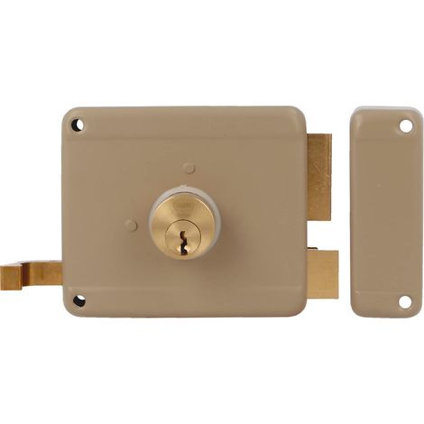 AMIG Serrure en applique et verrous 77 100 x 85 mm Acier Beige - Droite (1/4)