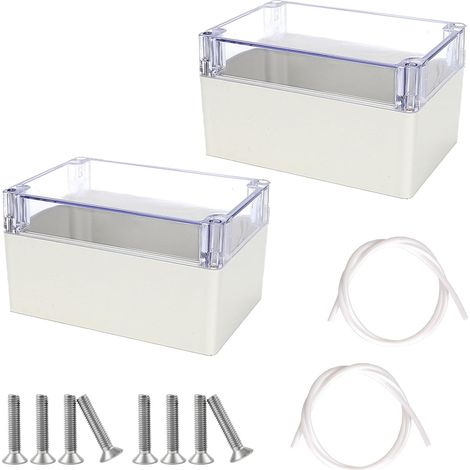 Boîtier en plastique avec couvercle transparent, boîtier vide étanche IP65, boîtier électronique, boîtier de projet, boîte de jonction, 160 x 110 x 90 mm (1/5)
