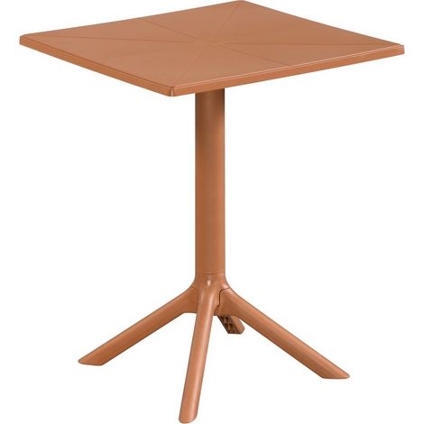 Square Bistro Garden Table - Plastic - L60 X W60 X H75 cm - Terracotta - Flat Packed