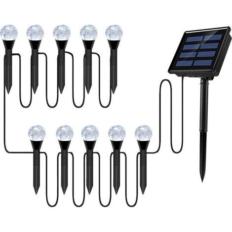 Projecteur solaire LED 10 en 1 pour jardin, pelouse, allée et mur-AquaForge (1/5)