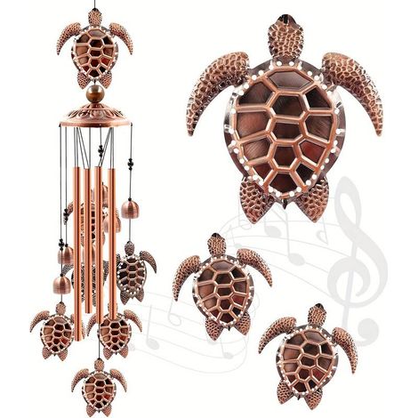 Carillon éolien Tortue de mer, mobile suspendu d'extérieur étanche, décoration de jardin