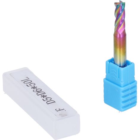 Fraise à défoncer carbure monobloc CNC, fraise hélicoïdale 2 dents, outil coupe D5mm queue D6mm L50mm, accessoire fraisage acier (1/5)