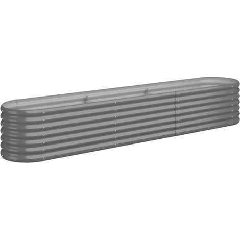 Maison Exclusive - Jardinera arriate acero galvanizado gris 224x4 (1/5)