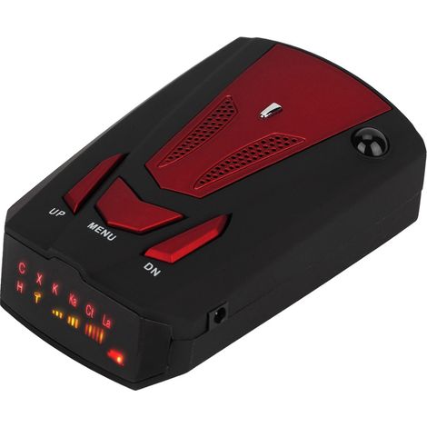 Détecteur de radar laser GPS V7 à 16 bandes de fréquences, 360 degrés, avec alerte vocale de sécurité et contrôle de vitesse (rouge) (1/5)