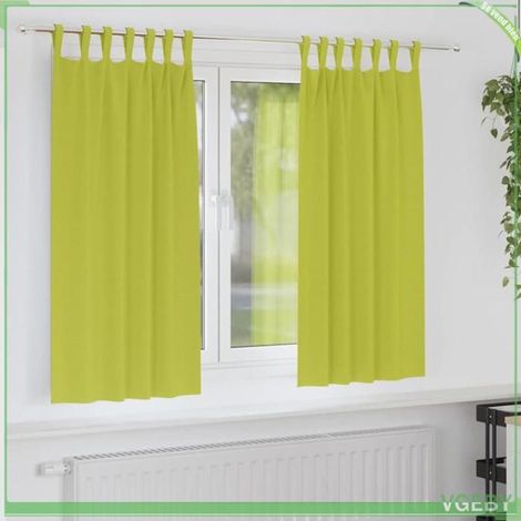 4107609 Rideaux occultants avec anneaux 2 pcs Vert 175 x 140 cm (1/5)