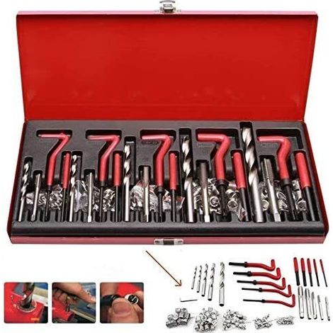 KIT RIPARAZIONE FILETTI ELICOIDI MASCHI RIPRISTINA FILETTATURE 131 PZ (1/2)