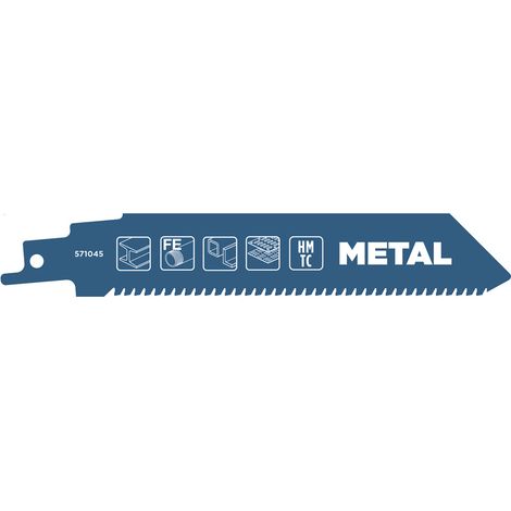 kwb Bimetall-Säbelsägeblatt für Metall, 152 mm (geeignet für Stahl, Eisen, Metallprofile, Blech, hochwertige Hartmetall-Zähne, hohe Elastizität, gefräste und geschränkte Zahnung, ½'' Universalschaft) (1/2)