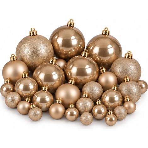Mica Decorations boule de Noël Marron clair H8xl8xL8cm (1/5)