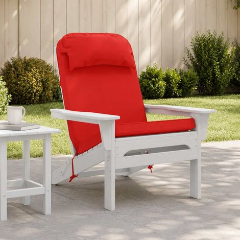 vidaXL Coussin de chaise Adirondack 100 % polyester Rouge (1/5)