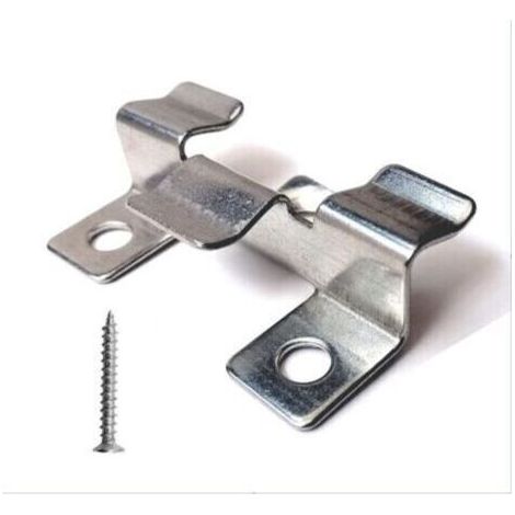 Lot de 100 clips de fixation pour terrasse en composite avec vis en acier inoxydable（hauteur 1 cm） (1/4)