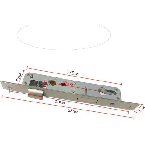 Serrure à encastrer monopoint 92mm en acier inoxydable – Plaque frontale étroite – Verrouillage réversible gauche/droite – Pour portail de jardin