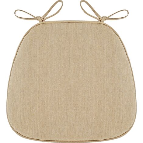 Drei weiche, rutschfeste und atmungsaktive Sitzkissen sind am Stuhl befestigt Farbe: Cremeweiß.