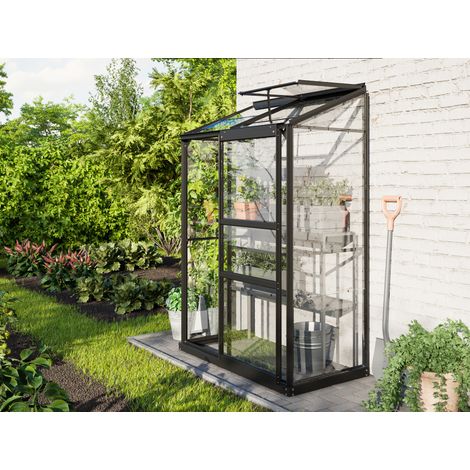 Vitavia Anlehn-Gewächshaus "Ida 900", schwarz, 0,9 m², 3 mm ESG (1/5)
