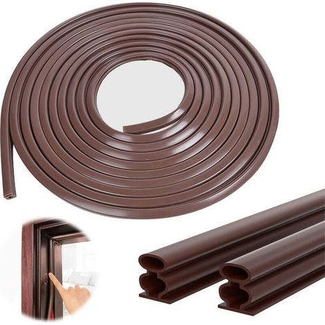10 m x 15 mm Rubber Door Window Seal, Anti-Collision Seal Kit Sound Insulation Door Garage, Waterproof Entrance Door Seal, for Window Door Sealing (1/4)