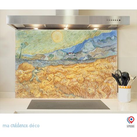 Fond de hotte : Vincent Van Gogh, La récolte - Verre trempé - 90 cm - 60 cm (1/5)