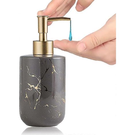 300-ml-Seifenspender, Keramikpumpe in Marmoroptik, Duschgelspender, Badezimmer