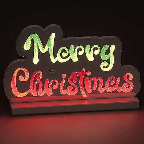 Scritta Merry Christmas Infinity 32cm Addobbo Luminoso Decorazione LED Natalizia (1/5)
