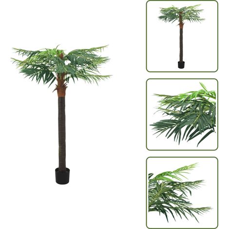 Planta decorativa - vidaXL Palmera fénix artificial con macetero 215 cm verde - Planta interior