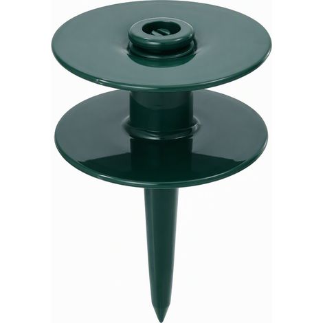 Guide de tuyau d'arrosage avec piquet pour jardin, 1 pièce en plastique robuste vert foncé, protection de tuyau pour pelouse et massifs (1/4)