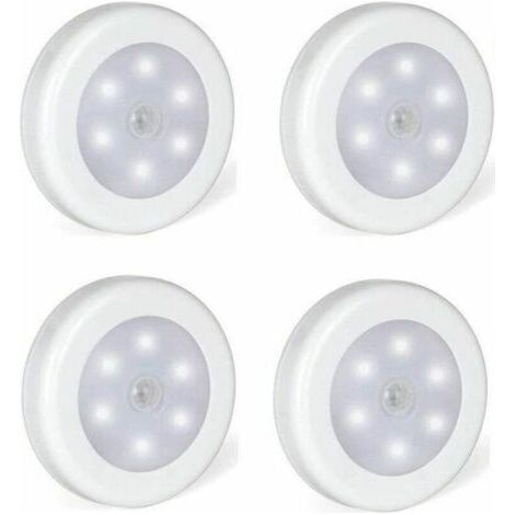 BUNTHAUS Lampe adhésive LED, Eclairage LED Détecteur de Mouvement avec Base Magnétique Lot de 4 (Alimenté par batterie) (1/4)