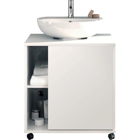 Mueble para tapar pie de lavabo Sintra acabado blanco, 64cm (alto) x 59cm (ancho) x 45cm (fondo). (1/5)