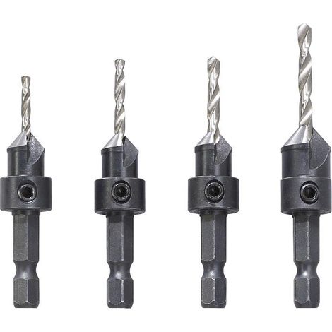 Set mit 4 Bohrern mit Senker fur Holz Fervi 0463