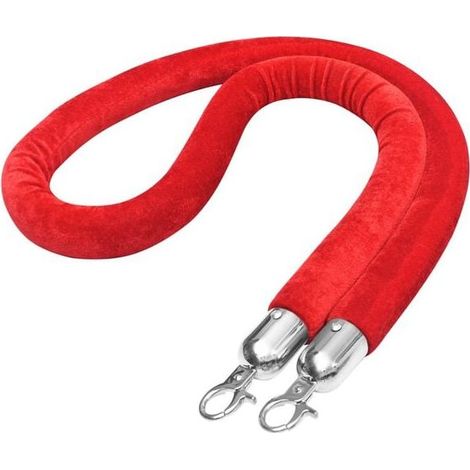 corde de poteau en velours rouge et argent (1/5)