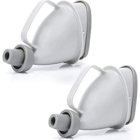 Urinoirs portables pour hommes et femmes, lot de 2, pour usage extérieur, voyage ou voiture. Bouteille avec entonnoir et tube. (1/5)