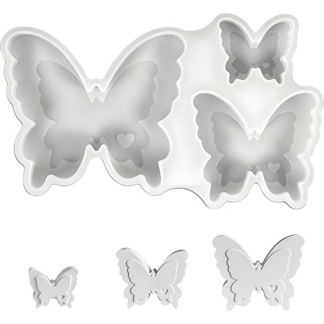 Stampo in silicone per candele, stampo in gesso 3 in 1, stampi in silicone a forma di farfalla in 3 misure, per realizzare candele, decorazioni in gesso e cioccolatini. (1/5)